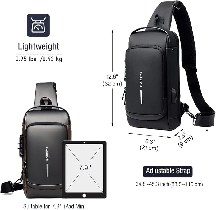 Crossbody Sling Bag With USB Charging Port