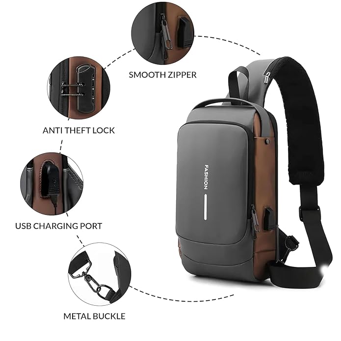 Crossbody Sling Bag With USB Charging Port