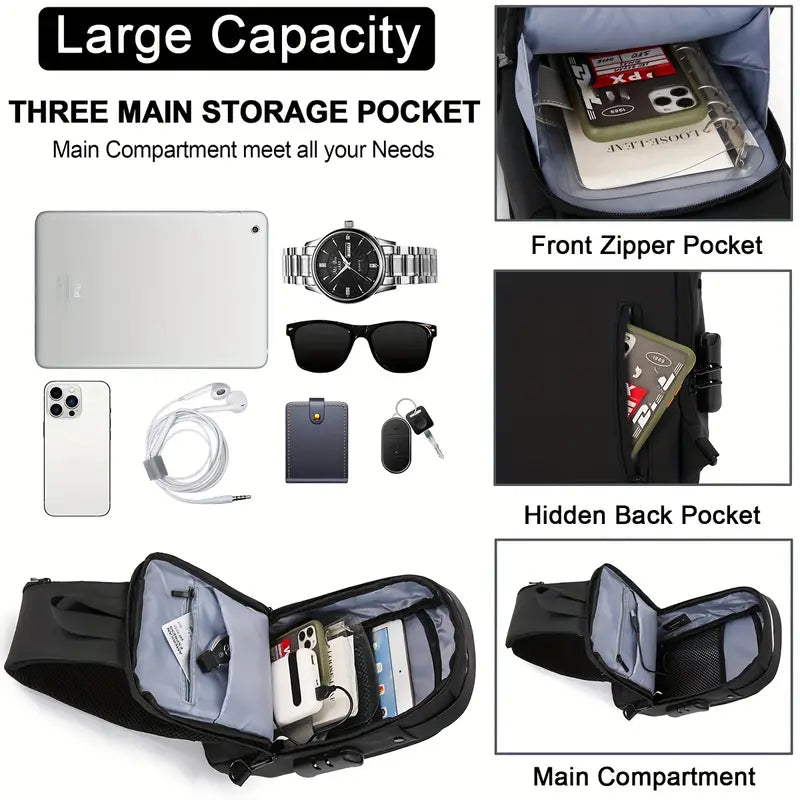 Crossbody Sling Bag With USB Charging Port