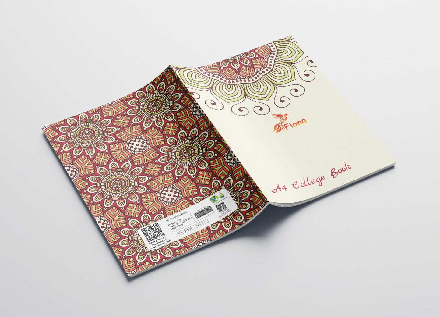 FIONA Notebook A4 Size 172 Pages (Pack of 6 Books)