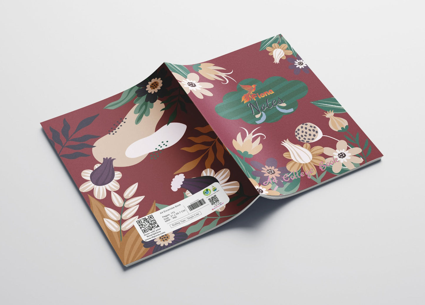 FIONA Notebook A4 Size 172 Pages (Pack of 6 Books)