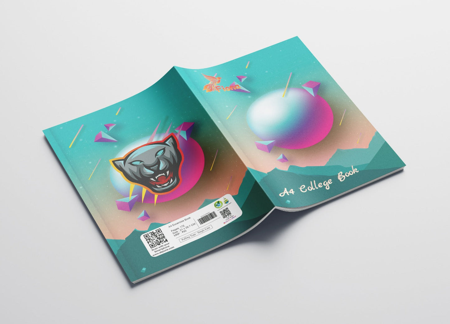FIONA Notebook A4 Size 172 Pages (Pack of 6 Books)