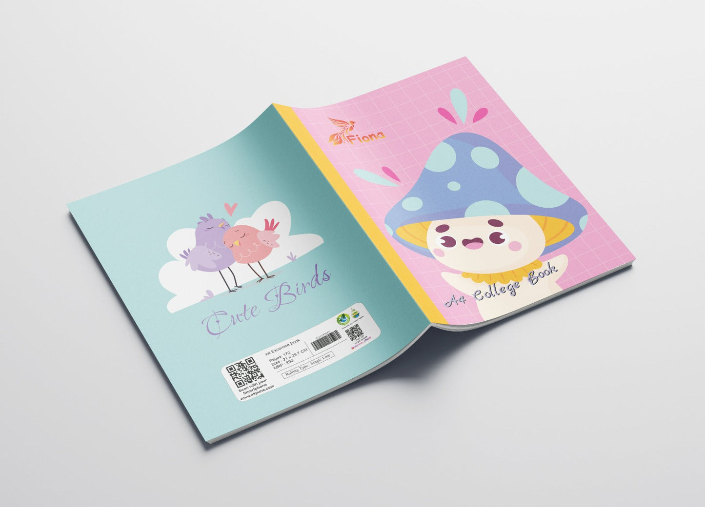 FIONA Notebook A4 Size 172 Pages (Pack of 6 Books)