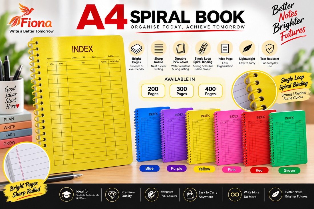 The Smart Choice for Everyday Writing: Introducing Fiona's A4 PVC Spiral Notebook